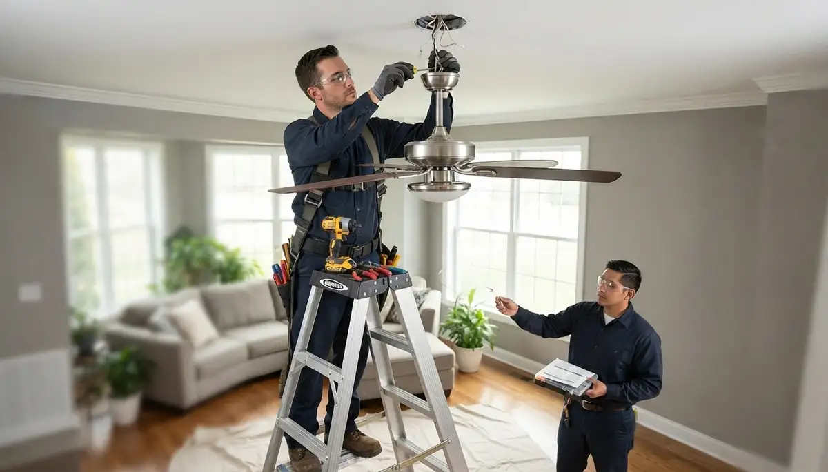 Ceiling fan installation service by a licensed electrician in Orange, CA