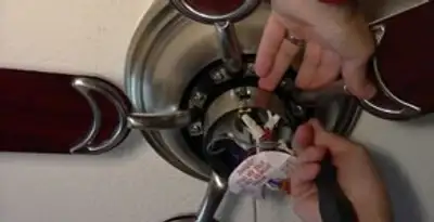 Ceiling fan installation with electrical wiring and mounting by professional electrician in Orange, CA