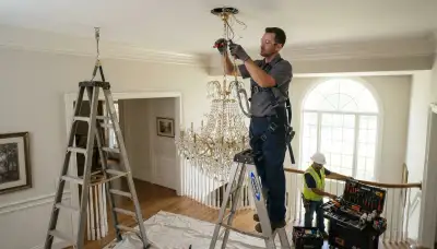 Chandelier installation service for Orange, CA homes by a local electrician