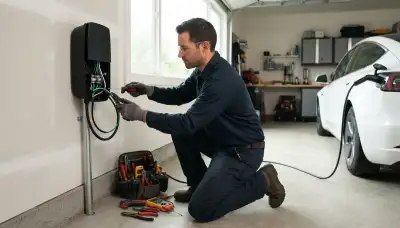 Electric car charger installation for an Orange, CA home by a professional electrician
