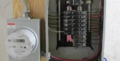 electrical panel upgrade service showing outdated electrical panel prepared for professional replacement in Orange, CA