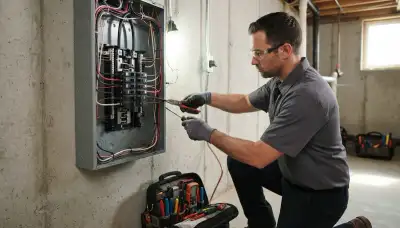 Electrical panel upgrade service for an older Orange, CA home by a professional electrician