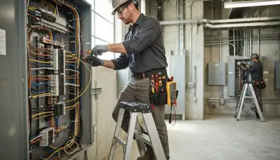 Electrician providing residential electrical service in an Orange, CA home