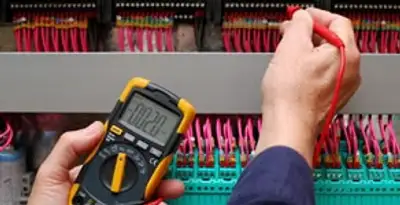 electrical service showing professional testing and troubleshooting of electrical panel by licensed electricians in Orange, CA