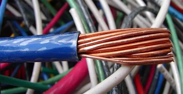 electrical wiring services showing exposed copper conductors and cable preparation in Orange, CA