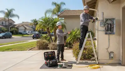 Electrician providing professional electrical services in Orange, California