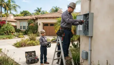 Electrician providing professional electrical services in Orange, California