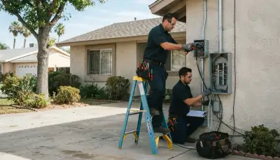 Electrician providing professional electrical services in Orange, California