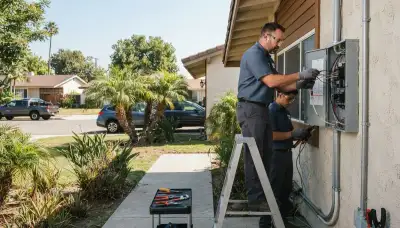 Electrician providing residential electrical services in Orange, California