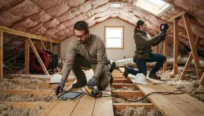 Electrician conducting a home energy audit in an Orange, CA residence