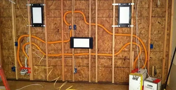new construction wiring project displaying complete electrical system layout installed by professionals in Orange, CA