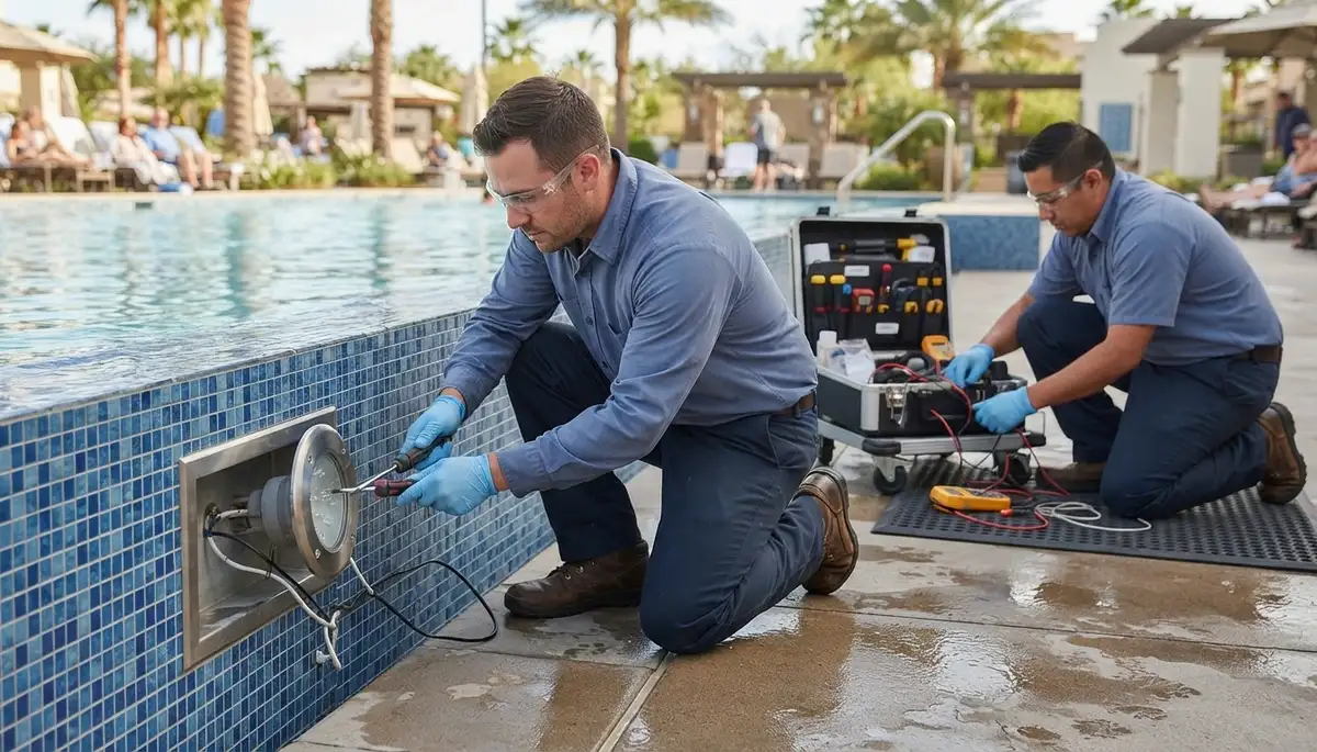 Pool lighting electrical service for a home in Orange, CA