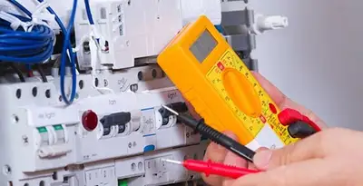 Residential electrician testing home electrical panel for safety and performance in Orange, CA