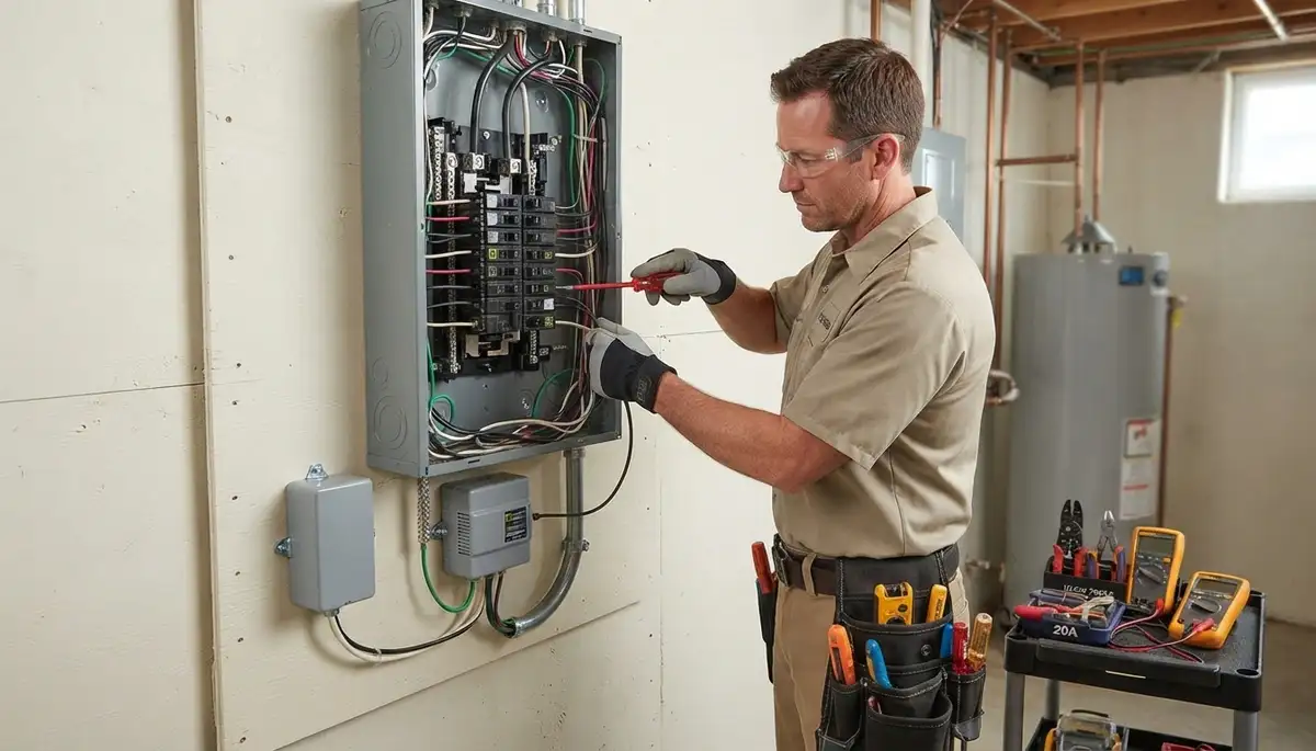 Whole-home surge protection service for an electrical panel in Orange, CA