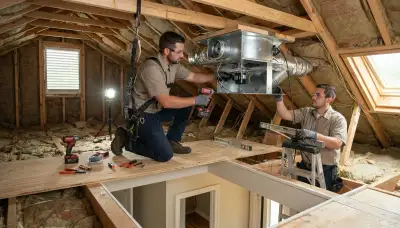 Whole house fan installation by an electrician in an Orange, CA home